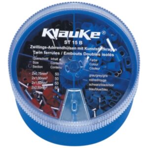 Klauke ST 15 B Pocket Box with Insulated Twin Cable End-Sleeves 2 x 0.75mm² - 2 x 2.5mm²