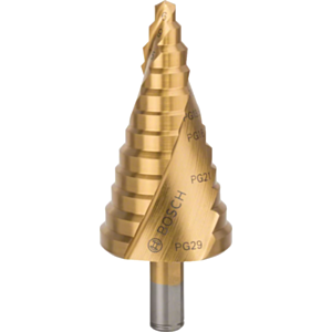 Bosch 2608587435 HSS-Tin Step Drill Bit - 3-Flat Shank (6mm - 37mm)