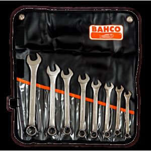 Bahco 111Z/8T 3/8”- 7/8” Flat Combination Wrench Set - 8 Pieces