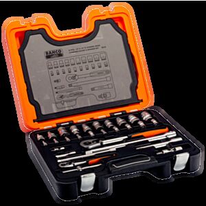 Bahco S410 1/4" (4mm - 13mm) & 1/2" (10mm - 24mm) Socket Set with Ratchets & Wrenches - 41 Pieces