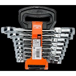 Bahco 41RM/SH8 8mm - 19mm Swivel Head Combination Ratcheting Wrench Set - 8 Pieces