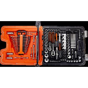 Bahco S138 1/4", 3/8" & 1/2" Hex Socket Set with Combination Spanners, Bits & Ratchets - 138 Pieces
