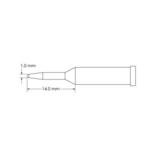 Metcal GT4-CN0010A Access, Ø 1mm x 14mm GT4 Conical Soldering Tip