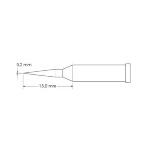 Metcal GT4-CN1502A Sharp, Ø 0.2mm x 15mm GT4 Conical Soldering Tip