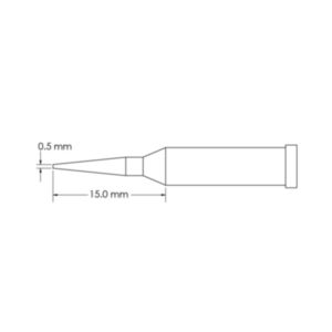 Metcal GT4-CN1505A Sharp, Ø 0.5mm x 15mm GT4 Conical Soldering Tip