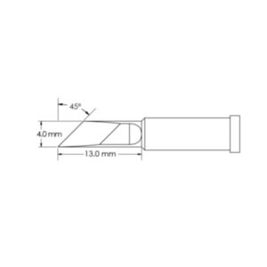 Metcal GT4-KN0040P Power, 4mm x 13mm, 45° GT4 Knife Soldering Tip
