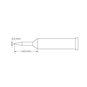 Metcal GT6-CN0005A Access, Ø 0.5mm x 14mm GT6 Conical Soldering Tip
