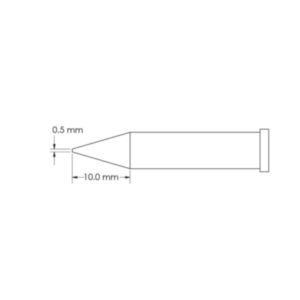 Metcal GT6-CN0005S Ø 0.5mm x 10mm GT6 Conical Soldering Tip