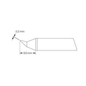Metcal GTC-CN0002R 0.2mm x 8mm GTC Bent Conical Soldering Cartridge