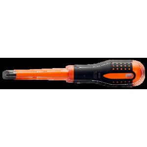 Bahco BE-8510S ERGO™ VDE Insulated Flat Head and Pozidriv Combi-Tip Screwdriver