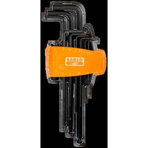 Bahco BE-9688 9 Piece Long Ball End Hex L-Key Set with Dual-Component Compact Holder – 1.5mm - 10mm