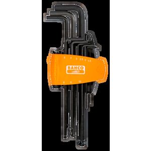 Bahco BE-9678 9 Piece Long Ball End Hex L-Key Set with Dual-Component Compact Holder – 1.5mm - 10mm