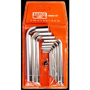 Bahco 1998M/10T 10 Piece Short Hex L-Key Set – 2mm - 10mm
