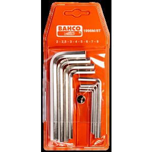 Bahco 1998M/8T 8 Piece Hex Short L-Key Set – 2mm - 8mm