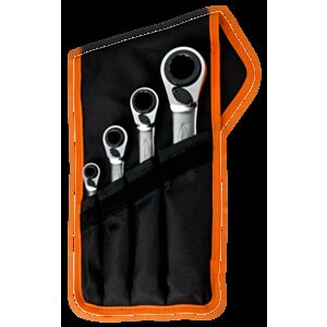 Bahco S4RM/4T 8mm - 27mm 4-in-1 Ratcheting Ring Wrench Set in Pouch – 4 Pieces