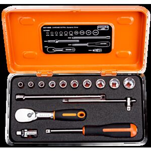 Bahco A6716DZ 1/4" Bi-Hex Socket Set (3/16" - 9/16") with Pear Head Ratchet - 15 Pieces