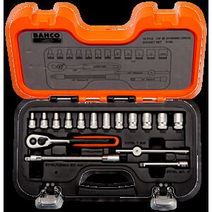 Bahco S160 1/4" Hex Socket Set (4mm - 13mm) with Ratchet - 16 Pieces