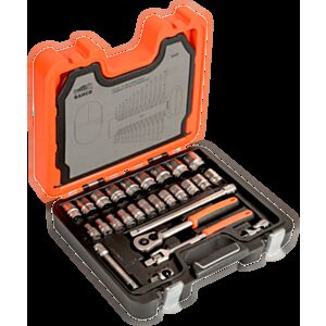 Bahco S400 1/2" Hex Socket (10mm - 32mm) and Combination Spanner Set (7mm - 19mm) with Ratchet - 40 Pieces