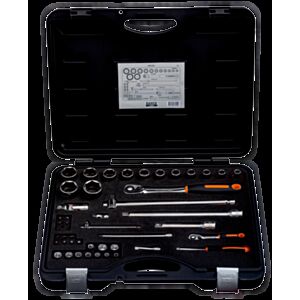 Bahco 7847SS 1/4" (5mm - 13mm) & 1/2" (10mm - 32mm) Hex Socket Set with Ratchet - 47 Pieces