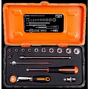 Bahco 6715MGS 1/4" Hex Socket Set (4mm - 13mm) with Ratchet - 16 Pieces