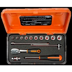 Bahco A6716DM 1/4" Bi-Hex Socket Set (5.5mm - 14mm) with Pear Head Ratchet - 15 Pieces