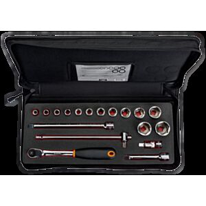 Bahco 7818SST 1/2" Hex Socket Set (10mm - 32mm) with Ratchet - 18 Pieces