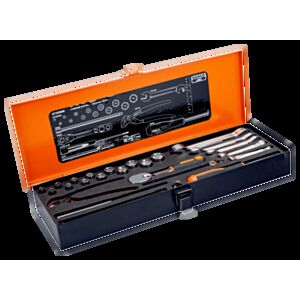 Bahco 6720NM 1/4" Hex Socket Set (4mm - 13mm) with Round Head Ratchet and Lilliput Spanner Set - 32 Pieces
