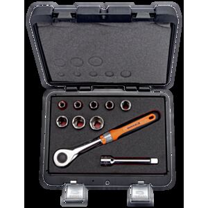 Bahco 7819SRE 1/2" Hex Socket Set (10mm - 24mm) with Ratchet - 10 Pieces