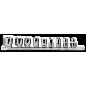 Bahco 7409MB 3/8" Bi-Hex Socket Set on Rail (7mm - 22mm) - 9 Pieces