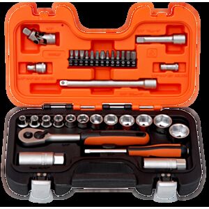 Bahco S330AF 3/8" Hex Socket Set (1/4" - 7/8") with Ratchet & 1/4" Bits - 34 Pieces