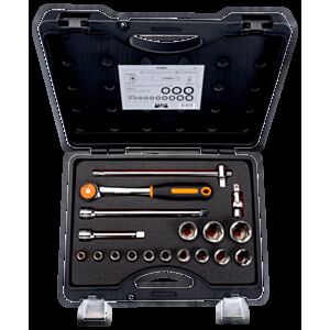 Bahco 7818MHR 1/2" Hex Socket Set (10mm - 32mm) with Ratchet - 18 Pieces
