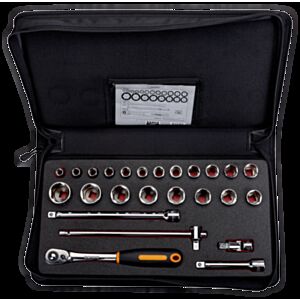 Bahco 7825SST 1/2" Hex Socket Set (10mm - 32mm) with Ratchet - 25 Pieces
