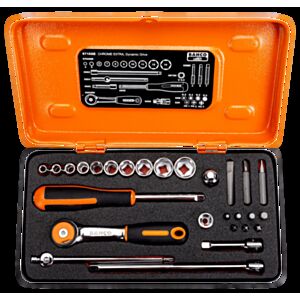 Bahco 6715GE 1/4" Hex Socket Set (4mm - 14mm) with Ratchet & Bits - 27 Pieces