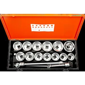 Bahco 9540MBL 1" Hex Socket Set (46mm - 80mm) with Ratchet - 19 Pieces