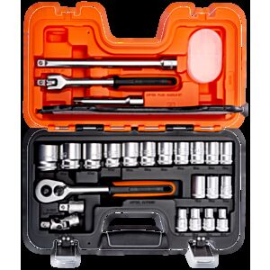 Bahco S240 1/2" Hex Socket Set (10mm - 32mm) with Ratchet - 24 Pieces