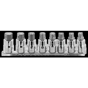 Bahco 7808HM 1/2" Hex Screwdriver Socket Set on Rail (4mm - 14mm) - 8 Pieces