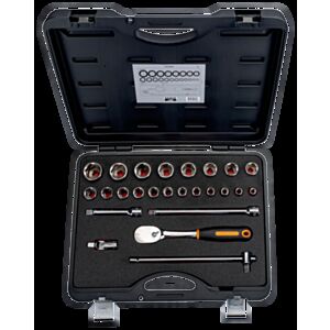 Bahco 7825MHP 1/2" Hex Socket Set (10mm - 32mm) with Ratchet - 25 Pieces