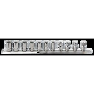 Bahco 6711MB 1/4" Bi-Hex Socket Set on Rail (5mm - 14mm) - 11 Pieces