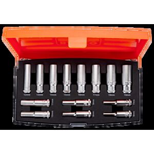 Bahco S1214L 3/8" Deep Hex Socket Set (6mm - 19mm) - 14 Pieces