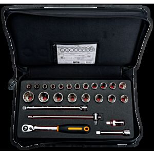 Bahco 7825DST 1/2" Bi-Hex Socket Set (10mm - 28mm) with Ratchet - 23 Pieces