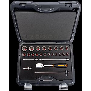 Bahco 7825MBP 1/2" Bi-Hex Socket Set (10mm - 32mm) with Ratchet - 25 Pieces