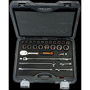 Bahco 7888DM 1/2" Bi-Hex Socket Set (10mm - 32mm) with Ratchet - 25 Pieces
