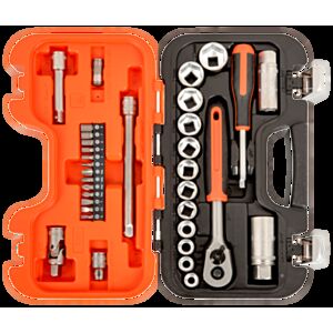 Bahco S330 3/8" Hex Socket Set (10mm - 22mm) with Ratchet & Bits - 34 Pieces