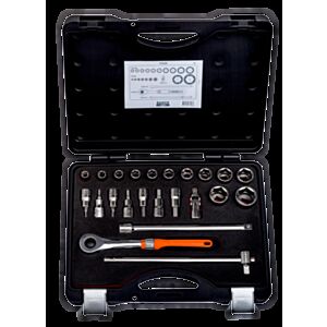 Bahco 7823SE 1/2" Hex Socket Set (10mm - 30mm) with Ratchet & Hex Socket Drivers - 23 Pieces