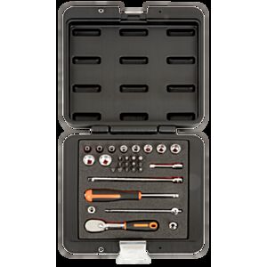 Bahco 6729MHP 1/4" Hex Socket Set  (4mm - 14mm) with Ratchet & Bits - 29 Pieces