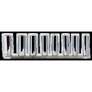 Bahco 7408MD 3/8" Deep Bi-Hex Socket Set on Rail (8mm - 19mm) - 8 Pieces