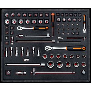 Bahco FF1A2501 1/4", 3/8" & 1/2" Hex & Torx Socket Set in Foam with Ratchets - 83 Pieces