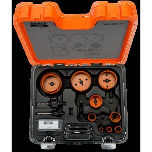 Bahco 3834-SET-77 16mm - 86mm Hole Saw Set - 13 Pieces