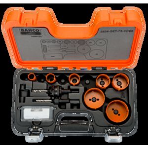 Bahco 3834-SET-73-22/68 22mm - 68mm Hole Saw Set - 10 Pieces