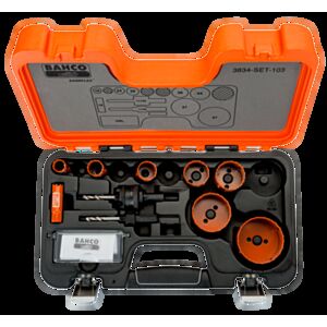 Bahco 3834-SET-103 16mm - 67mm Hole Saw Set - 11 Pieces